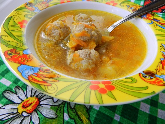 суп с рыбными фрикадельками для детей