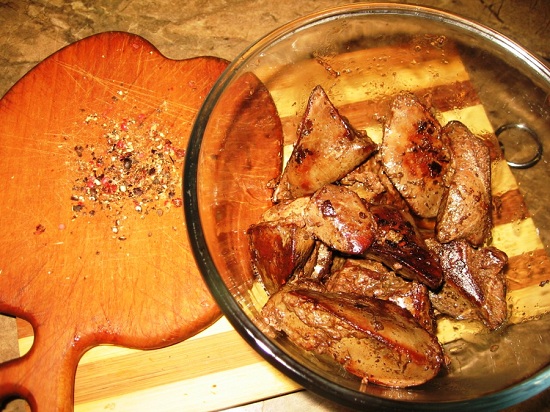 Обжарим субпродукт до готовности