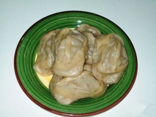 манты с тыквой и фаршем